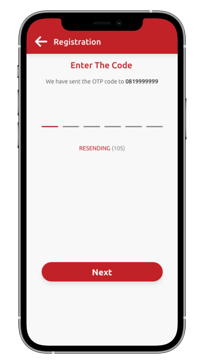 Layar verifikasi OTP BaliCASH